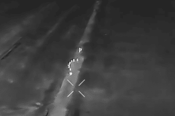 A group of Russian soldiers from the “Akhmat” unit moments before the Ukrainian strike, December 23, 2025. (Source: 108th Kodatska Territorial Defense Brigade)