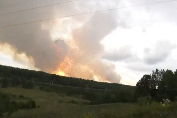 100,000 Tons of Munitions Still Detonating at Russian Military Depot, Video