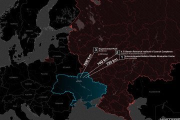 A map showing Ukrainian strikes on Russian missile-related facilities in the Nizhny Novgorod and Tver regions on October 9, 2026. (Source: Oleksandr Manukians/UNITED24 Media)