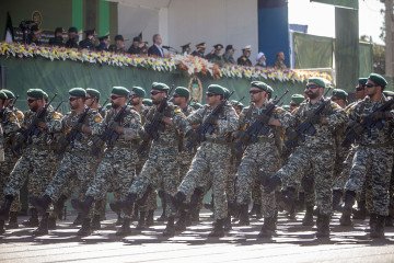 Soldiers from Iran’s land, navy, air force and special forces parade on the occasion of National Army Day on April 18, 2025 in Tehran, Iran. (Source: Getty Images)