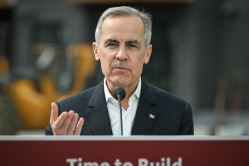 Prime Minister Mark Carney addresses the media at a press conference in Edmonton, Alberta, on March 20, 2025. (Source: Getty Images)