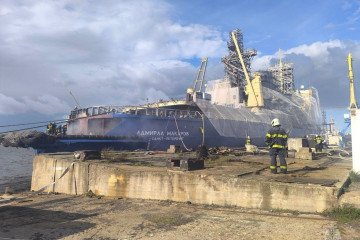 Firefighters extinguish a fire aboard the Admiral Makarov icebreaker on September 5, 2026. (Source: Russian Emergency Ministry) Firefighters extinguish a fire aboard the Admiral Makarov icebreaker on September 5, 2026. (Source: Russian Emergency Ministry)