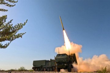 GMLRS rockets being launched from an M142 HIMARS multiple-launch rocket system at the White Sands Missile Range. GMLRS rockets being launched from an M142 HIMARS multiple-launch rocket system at the White Sands Missile Range.