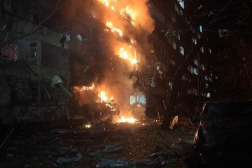 Russian forces launched a ballistic missile attack on Kyiv on October 13, 2026. (Source: Volodymyr Zelenskyy)