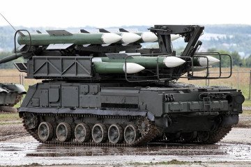 Ukrainian Buk-M1 air defense system engages and destroys an aerial target. (Source: Wikipedia)