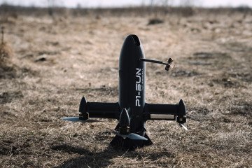 A Ukrainian-made SkyFall P1-Sun interceptor drone during testing at an undisclosed location in Ukraine. (Source: Getty Images) A Ukrainian-made SkyFall P1-Sun interceptor drone during testing at an undisclosed location in Ukraine. (Source: Getty Images)