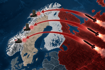 Illustrative image of missile trajectories from Russia toward US military sites in Norway. (Photo: Open source)