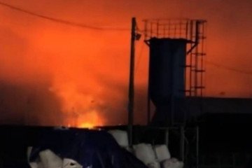 Drone attack on Russia’s Ust-Luga oil port, April 7, 2026. (Source: Exilenova+) Drone attack on Russia’s Ust-Luga oil port, April 7, 2026. (Source: Exilenova+)