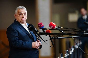 Hungarian Prime Minister Viktor Orbán speaks at a press conference following the European Council summit in Brussels on March 19, 2026. (Source: Getty Images)