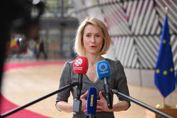 EU High Representative for Foreign Affairs and Security Policy Kaja Kallas speaks to press ahead of European Union (EU) Foreign Affairs Council (Development) meeting in Brussels, Belgium on May 18, 2026. (Source: Getty Images) EU High Representative for Foreign Affairs and Security Policy Kaja Kallas speaks to press ahead of European Union (EU) Foreign Affairs Council (Development) meeting in Brussels, Belgium on May 18, 2026. (Source: Getty Images)