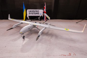 A Ukrspecsystems PD-2 UAS drone is pictured at the company’s UK factory near Cambridge, eastern England, on March 5, 2026. A Ukrspecsystems PD-2 UAS drone is pictured at the company’s UK factory near Cambridge, eastern England, on March 5, 2026.