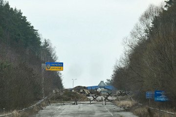 Fortifications along the Belarus–Ukraine border, January 28, 2025. (Source: Getty Images)