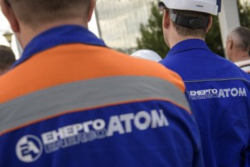 Workers of State Enterprise National Nuclear Energy Generating Company Energoatom on the territory of the South Ukraine Nuclear Power Plant near the city of Yuzhnoukrainsk in Mykolaiv region, Ukraine, August 7, 2023. (Source: Getty Images)