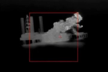 Ukrainian forces strike the “Syvash” offshore gas platform in the Black Sea on April 6, 2026. (Source: Ukrainian Navy) Ukrainian forces strike the “Syvash” offshore gas platform in the Black Sea on April 6, 2026. (Source: Ukrainian Navy)