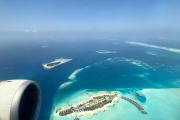 Aerial view of the Maldives, showing turquoise waters and white-sand islands on February 10, 2025. (Source: Getty Images) Aerial view of the Maldives, showing turquoise waters and white-sand islands on February 10, 2025. (Source: Getty Images)