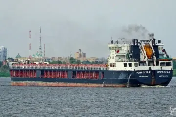 The Russian cargo vessel Port Olya 2 in the Caspian Sea. (Source: Fleetphoto.ru)