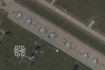 Russian Su-35 fighter jets parked at the Borisoglebsk airfield shortly before a Ukrainian drone strike, July 7, 2026.