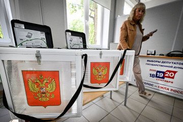 A member of a local electoral commission inspects a polling station ahead of the upcoming election to the Russian State Duma (lower house of Russia’s Parliament) in central Moscow on September 17, 2026. (Source: Getty Images) A member of a local electoral commission inspects a polling station ahead of the upcoming election to the Russian State Duma (lower house of Russia’s Parliament) in central Moscow on September 17, 2026. (Source: Getty Images)