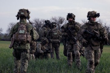 Ukrainian servicemen of the 3rd Separate Assault Brigade take part in a military training at an undisclosed location in Kharkiv Region on May 14, 2025. (Source: Getty Images)