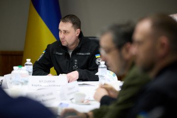 Head of Ukraine’s Presidential Office, Kyrylo Budanov, during the meeting with other government officials, March 25, 2026. (Source: Ukrainian President Press Service)