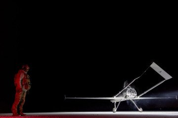 Ukrainian An-196 Liutiy strike drone prepares for takeoff, December 2025. (Source: 14RegARMY/Facebook)