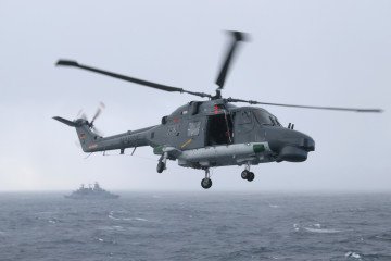 A Westland Lynx helicopter of the German Navy flies during the Andoya “Missile Firing Exercise 2025” military exercise in the North Sea on October 16, 2025, near Harstad, Norway. (Source: Getty Images) A Westland Lynx helicopter of the German Navy flies during the Andoya “Missile Firing Exercise 2025” military exercise in the North Sea on October 16, 2025, near Harstad, Norway. (Source: Getty Images)