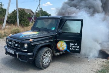 World Central Kitchen Truck Hit by a Russian Drone Strike in Ukraine World Central Kitchen Truck Hit by a Russian Drone Strike in Ukraine