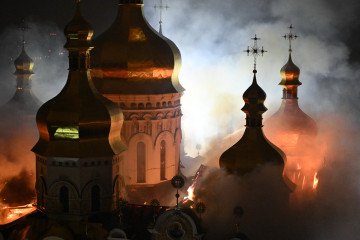 Smoke rises from the Dormition Cathedral at Kyiv Pechersk Lavra following a Russian missile strike on Kyiv, June 15, 2026. (Source: Getty Images) Smoke rises from the Dormition Cathedral at Kyiv Pechersk Lavra following a Russian missile strike on Kyiv, June 15, 2026. (Source: Getty Images)