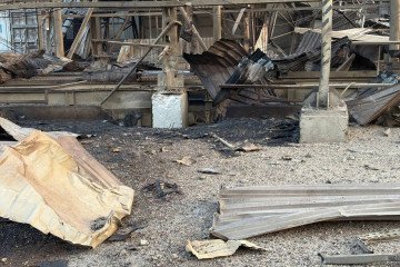 The aftermath of a recent Russian drone attack on the port in Odesa on March 20, 2026. (Source: Ukraine's Deputy Prime Minister for Restoration)