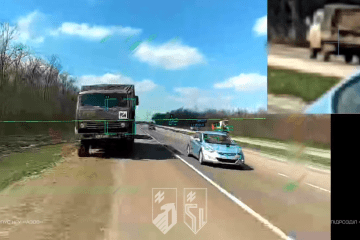 Russian military truck struck by a Hornet attack drone operated by Ukraine’s Azov unit. (Source: Azov)