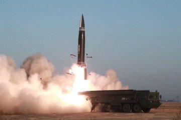 Launch of a KN-30 ballistic missile in March 2021.