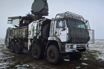 Russian Army “Pantsir-S1” air defense system with anti-FPV slat armor operating in Ukraine, March 2024. (Photo: open source)