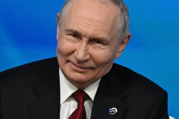 Russian leader Vladimir Putin speaks at the Valdai Discussion Club in Moscow on October 1, 2026. (Source: Getty Images)
