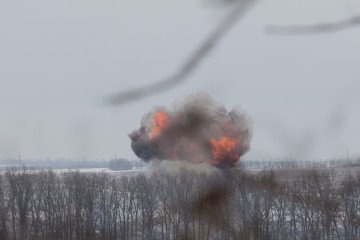 Illustrative image. The explosion after a drone strike at an undisclosed location in eastern Ukraine on January 28, 2026. (Source: Getty Images)