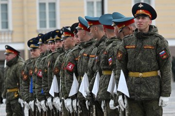 Troops attend a rehearsal for the Victory Day military parade at the Dvortsovaya Square in Saint Petersburg, Russia on April 23, 2026. Illustrative photo. (Source: Getty Images) Troops attend a rehearsal for the Victory Day military parade at the Dvortsovaya Square in Saint Petersburg, Russia on April 23, 2026. Illustrative photo. (Source: Getty Images)