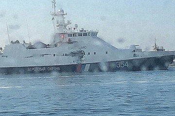 Russian FSB patrol ship Izumrud after a collision with Ukrainian Navy vessels in 2018.