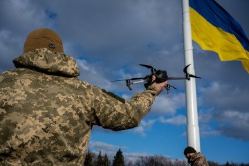Ukrainian soldiers  in the Donbas city of Kramatorsk, Ukraine, on February 20, 2023. Illustrative photo.