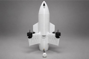Dron interceptor ucraniano Zorelit v5 Fotografía del dron interceptor de fabricación ucraniana Zorelit v5, visto desde el frente.