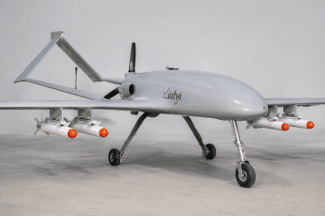 Illustrative image of the reusable An-196 Liutyi long-range drone armed with four compact air-launched cruise missiles. (Source: UNITED24 Media) Illustrative image of the reusable An-196 Liutyi long-range drone armed with four compact air-launched cruise missiles. (Source: UNITED24 Media)