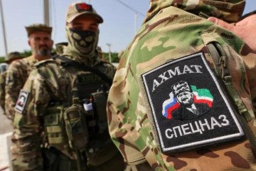 A fighter wears an Akhmat Special Forces patch during a public appearance by the Russian unit. (Photo: open source)