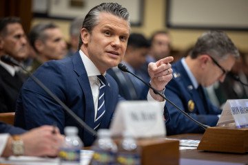 Secretary of Defense Pete Hegseth testifies during a House Armed Services Committee hearing in the Rayburn House office building in Washington, DC on April 29, 2026. (Source: Getty Images)