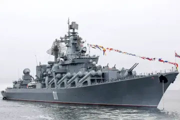 The Russian Navy’s Project 1164 Varyag guided-missile cruiser, one of several warships reportedly fitted with the new Pereyed-M electronic warfare system. (Photo: open source)
