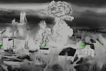 Ukraine’s Unmanned Systems Forces have hit a Russian training facility in the temporarily occupied settlement of Khrustalnyi in Luhansk region. (Source: commander of the Unmanned Systems Forces Robert Brovdi)