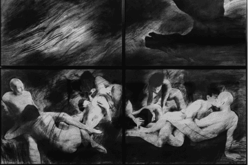 Shchekavytsia Mountain, charcoal on paper by Nikita Kadan. (Source: Voloshyn Gallery)