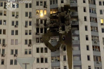 Aftermath of a Russian airstrike on Kyiv on January 9, 2026. (Source: Ukrainian Prosecutor’s Office)