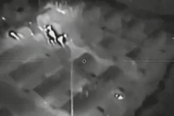 A Russian fuel storage site in Symeikyne, Luhansk region, Ukraine, moments before FP-2 drone strike, December 9, 2025. (Source: SOF)