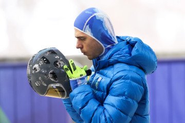 Vladyslav Heraskevych of Team Ukraine during Men's Training Heat 4 on day four of the Milano Cortina 2026 Winter Olympic games at Cortina Sliding Centre on February 10, 2026 in Cortina d'Ampezzo, Italy. (Photo: Getty Images)