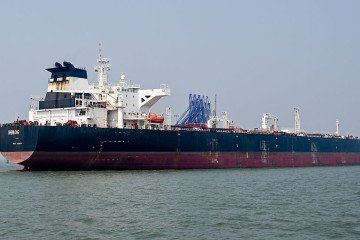 The Liberia-flagged crude oil tanker Shenlong Suezmax successfully docked at Mumbai Port after navigating the high-risk Strait of Hormuz on March 11, 2026 in Mumbai, India. (Source: Getty Images)