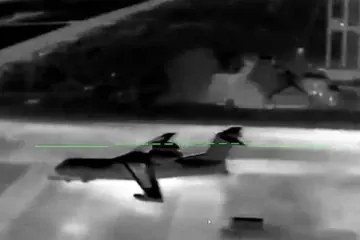 Rare Russian Be-200 amphibious aircraft moments before Ukrainian drone strike, May 15, 2025. (Source: Brovdi.Art/Facebook)