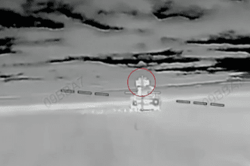 A drone footage shows a Russian air defense system being tracked and struck by Ukrainian unmanned systems forces. (Photo: Robert “Madyar” Brovdi)